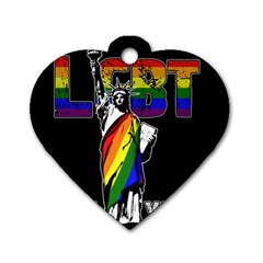 Lgbt New York Dog Tag Heart (two Sides) by Valentinaart