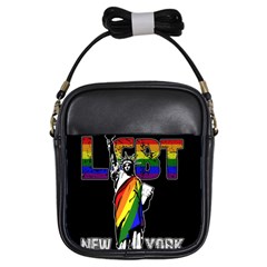 Lgbt New York Girls Sling Bags by Valentinaart