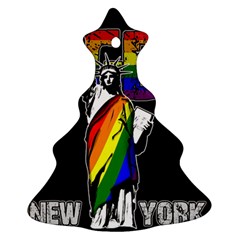 Lgbt New York Christmas Tree Ornament (two Sides) by Valentinaart