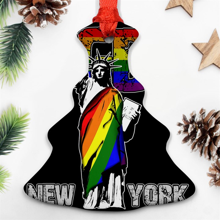 LGBT New York Christmas Tree Ornament (Two Sides)