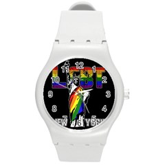 Lgbt New York Round Plastic Sport Watch (m) by Valentinaart