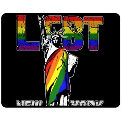 Lgbt New York Double Sided Fleece Blanket (medium)  by Valentinaart