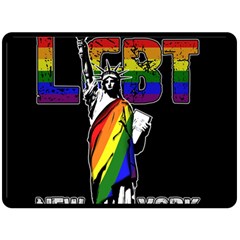 Lgbt New York Double Sided Fleece Blanket (large)  by Valentinaart