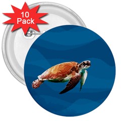 Sea Turtle 3  Buttons (10 Pack)  by Valentinaart