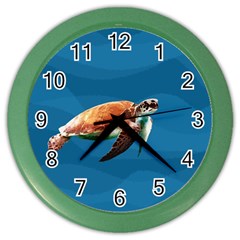 Sea Turtle Color Wall Clocks by Valentinaart