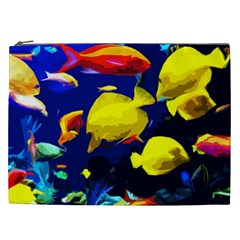 Tropical Fish Cosmetic Bag (xxl)  by Valentinaart