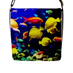 Tropical Fish Flap Messenger Bag (l)  by Valentinaart