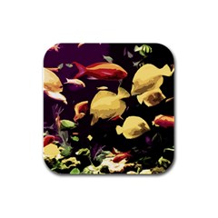 Tropical Fish Rubber Square Coaster (4 Pack)  by Valentinaart