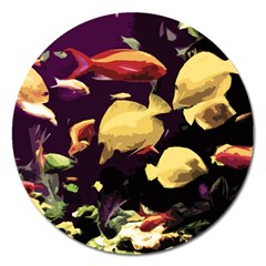 Tropical Fish Magnet 5  (round) by Valentinaart