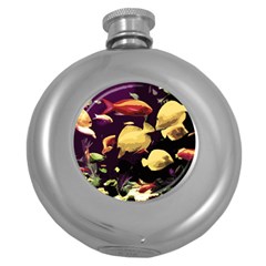 Tropical Fish Round Hip Flask (5 Oz) by Valentinaart