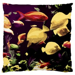 Tropical Fish Large Cushion Case (two Sides) by Valentinaart