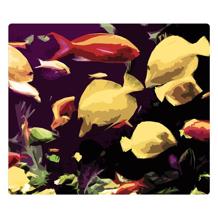 Tropical fish Double Sided Flano Blanket (Small) 