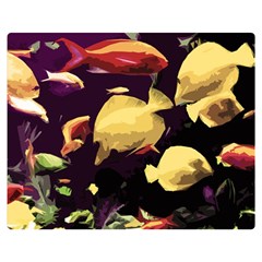 Tropical Fish Double Sided Flano Blanket (medium)  by Valentinaart