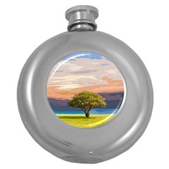 Landscape Round Hip Flask (5 Oz) by Valentinaart