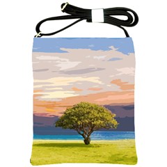 Landscape Shoulder Sling Bags by Valentinaart