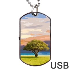 Landscape Dog Tag Usb Flash (one Side) by Valentinaart