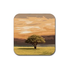 Landscape Rubber Coaster (square)  by Valentinaart