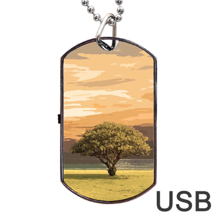 Landscape Dog Tag USB Flash (One Side)