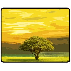 Landscape Fleece Blanket (medium)  by Valentinaart