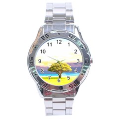 Landscape Stainless Steel Analogue Watch by Valentinaart