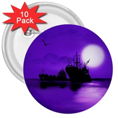 Open Sea 3  Buttons (10 Pack)  by Valentinaart