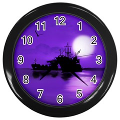 Open Sea Wall Clocks (black) by Valentinaart