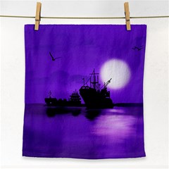 Open Sea Face Towel by Valentinaart