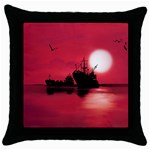 Open sea Throw Pillow Case (Black) Front