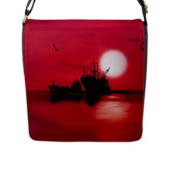 Open Sea Flap Messenger Bag (l)  by Valentinaart