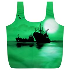 Open Sea Full Print Recycle Bags (l)  by Valentinaart