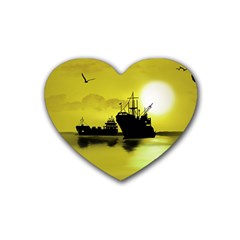 Open Sea Rubber Coaster (heart)  by Valentinaart