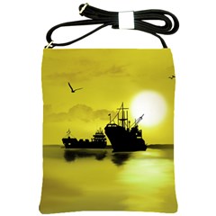 Open Sea Shoulder Sling Bags by Valentinaart