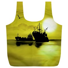 Open Sea Full Print Recycle Bags (l)  by Valentinaart