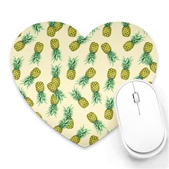 Pineapples Pattern Heart Mousepads by Valentinaart