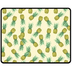 Pineapples Pattern Fleece Blanket (medium)  by Valentinaart