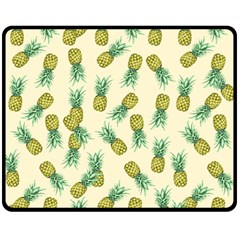 Pineapples Pattern Double Sided Fleece Blanket (medium)  by Valentinaart