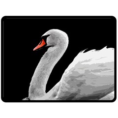 Swan Double Sided Fleece Blanket (large)  by Valentinaart