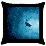 Shark Throw Pillow Case (Black) Front