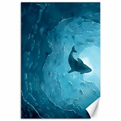 Shark Canvas 12  X 18   by Valentinaart