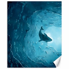 Shark Canvas 16  X 20   by Valentinaart