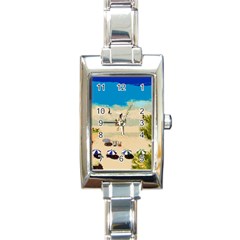 Beach Rectangle Italian Charm Watch by Valentinaart