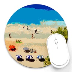 Beach Round Mousepads by Valentinaart