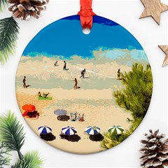 Beach Ornament (round) by Valentinaart