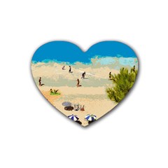 Beach Heart Coaster (4 Pack)  by Valentinaart