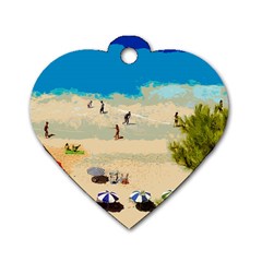 Beach Dog Tag Heart (one Side) by Valentinaart