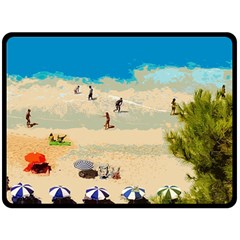 Beach Fleece Blanket (large)  by Valentinaart