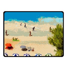 Beach Fleece Blanket (small) by Valentinaart