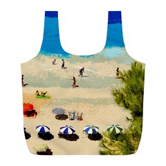 Beach Full Print Recycle Bags (l)  by Valentinaart