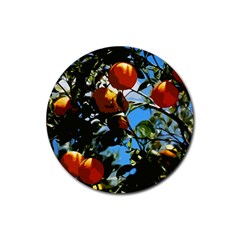 Orange Tree Rubber Round Coaster (4 Pack)  by Valentinaart