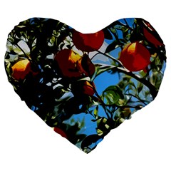 Orange Tree Large 19  Premium Heart Shape Cushions by Valentinaart